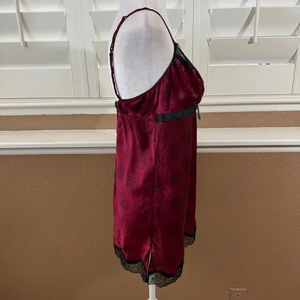 Vintage Victorias Secret Very Sexy 100% Silk Chemise Slip Dress Sz L Coquette